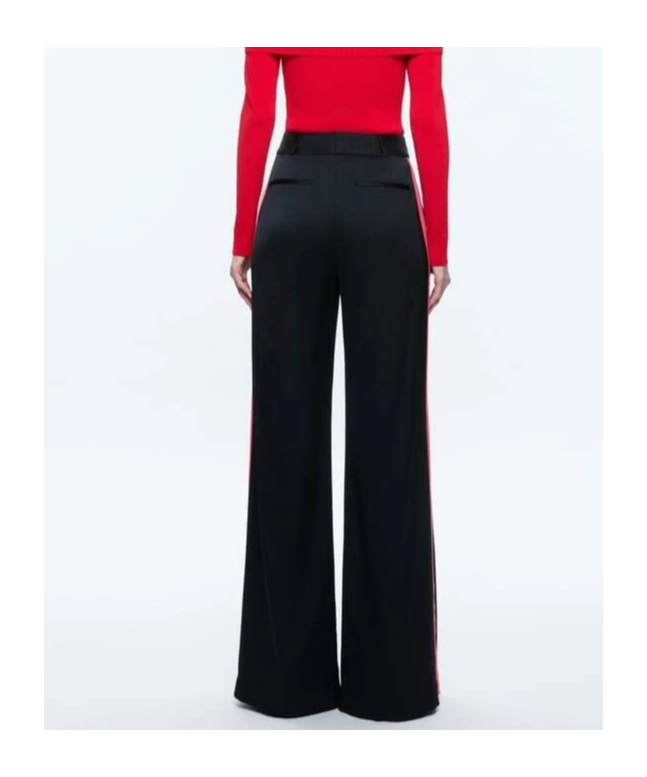 Alice And Olivia Side Striped Casual Pants In Black