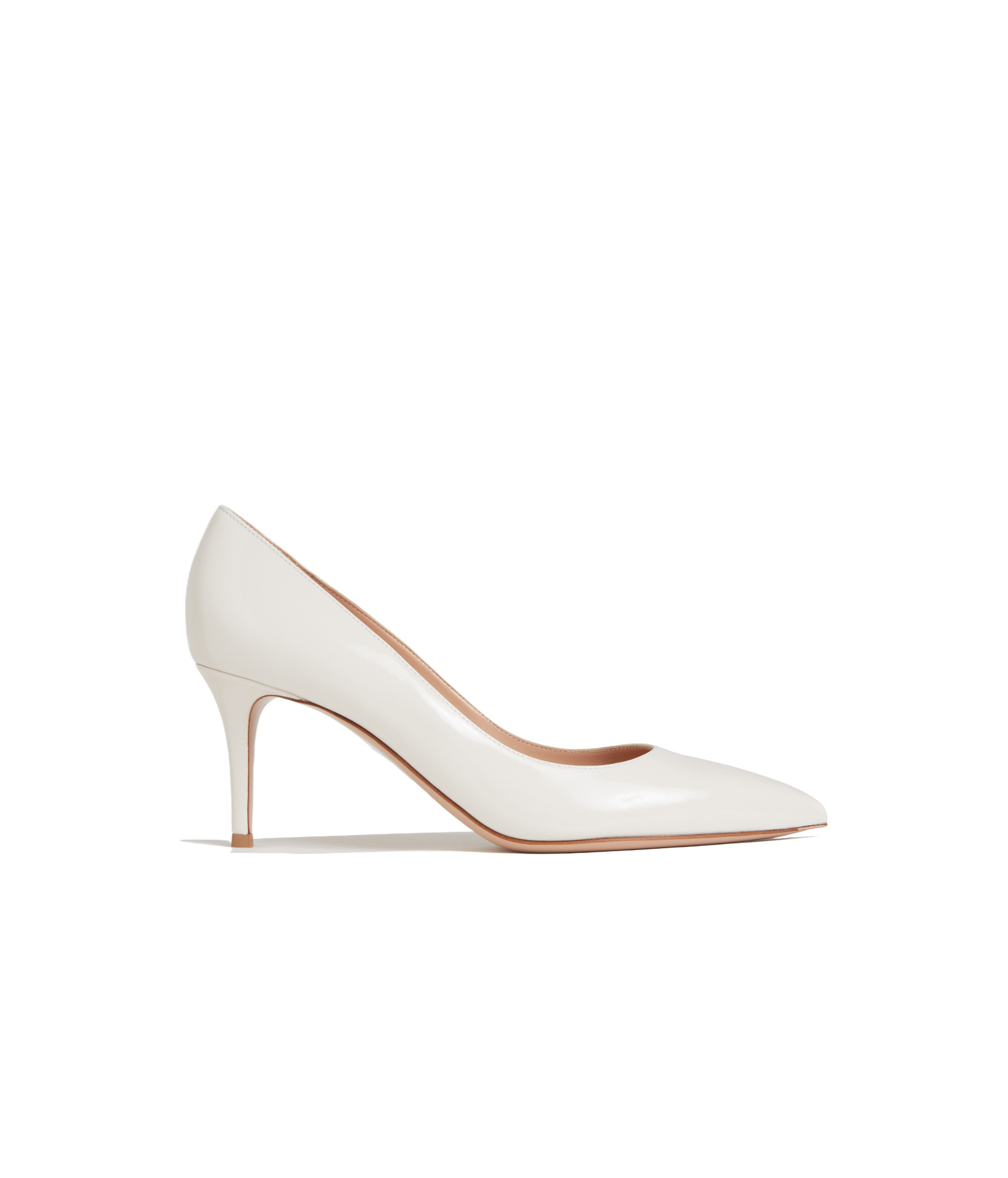 Shop Gianvito Rossi 70mm Leather Pumps In White