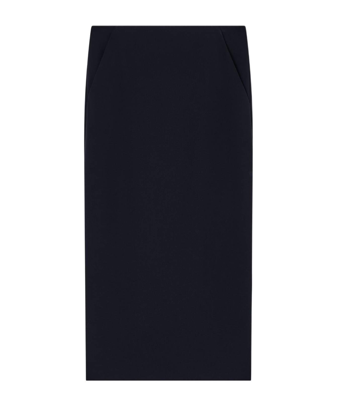 Giorgio Armani Wool-blend Straight Skirt In Blue