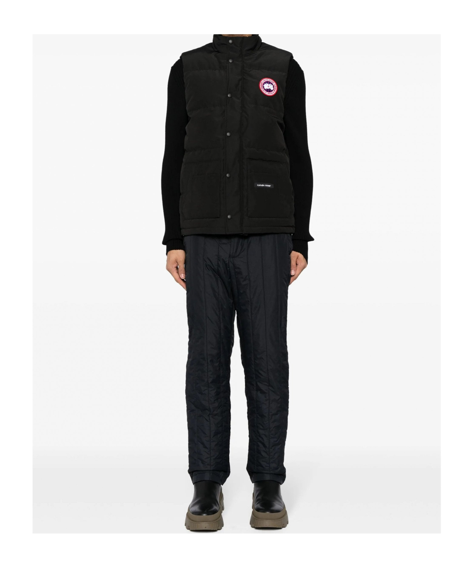 Canada Goose Charcoal Polyester Blend Freestyle Sleeveless Down Jacket In Black