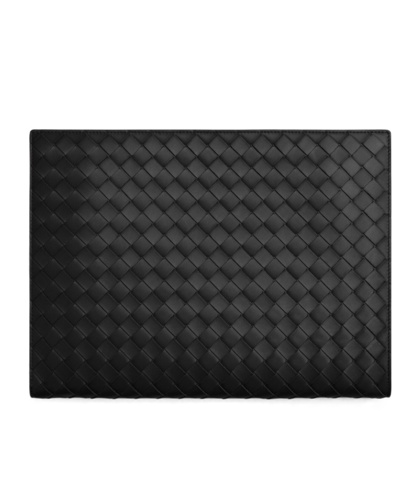 Bottega Veneta Intreciato Medium Woven Briefcase In Black