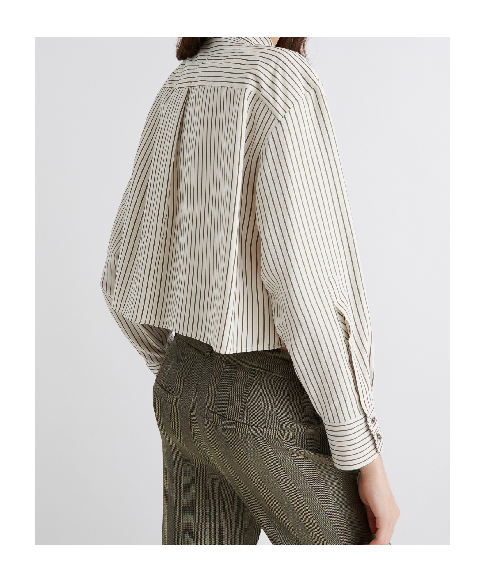 Marella Cropped Blouse - Sage In Green