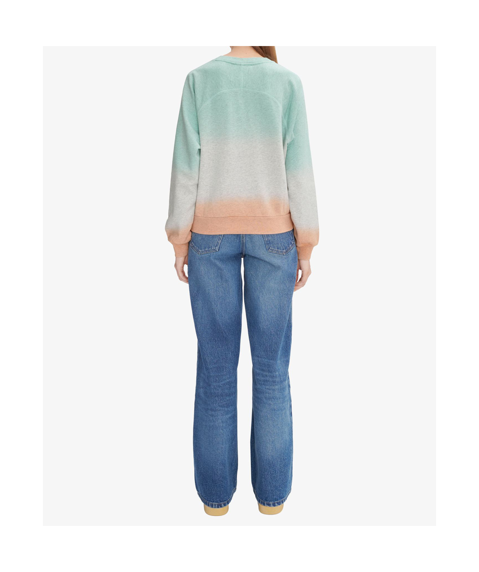 Apc Asics Logo-print Dip-dyed Organic Cotton-jersey Sweatshirt In Blue