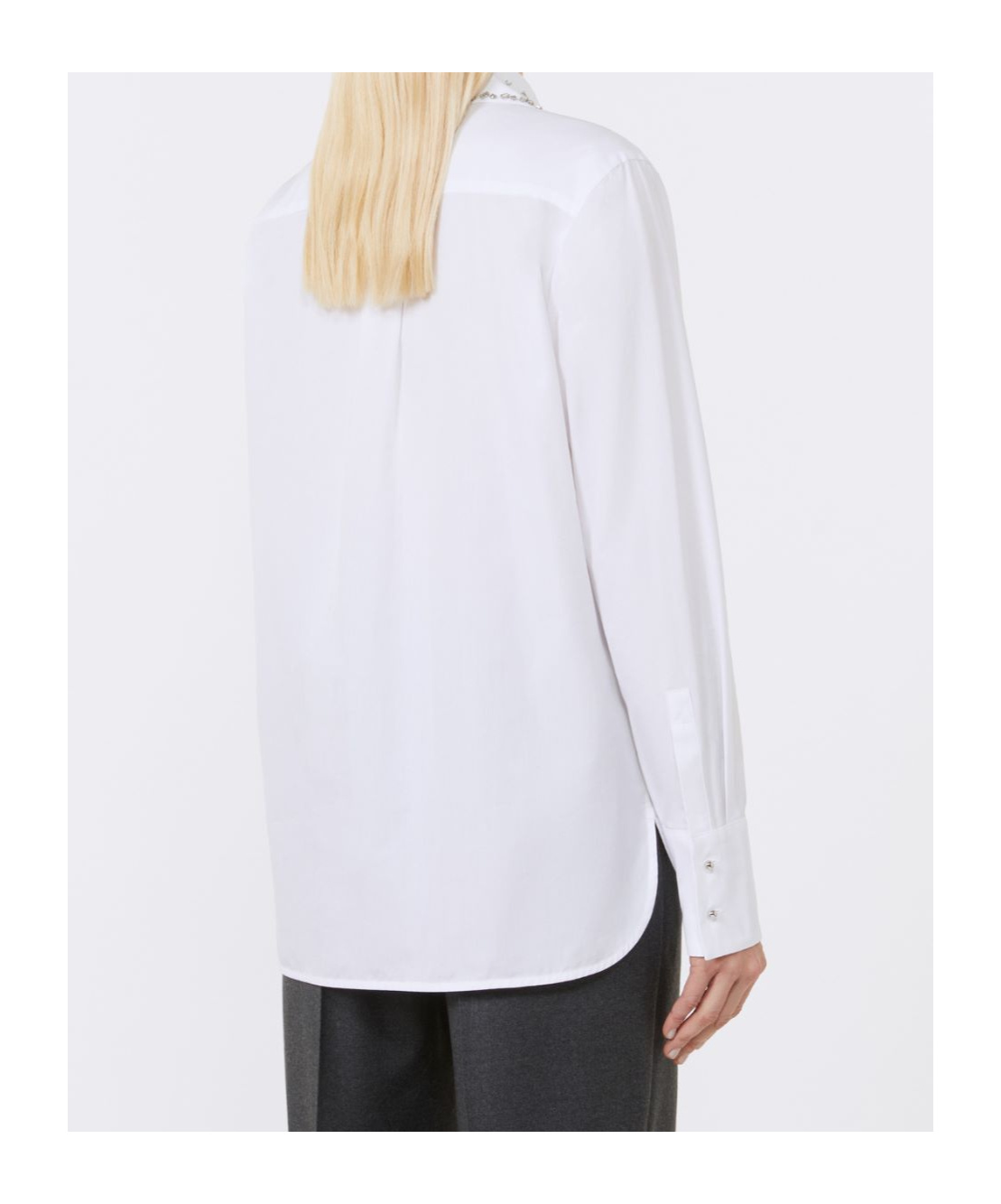 Max Mara Poplin Shirt With Crystals In White