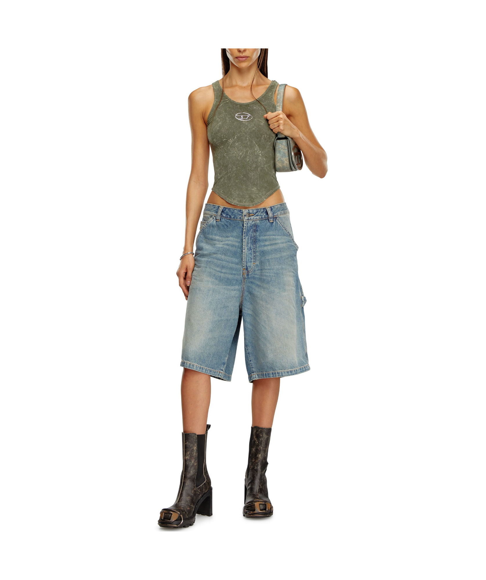 DIESEL T-AVENA DENIM TANK TOP