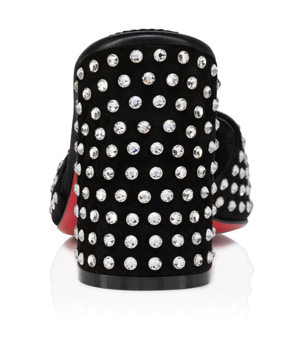 Christian Louboutin Jane Crystal Embellished Slide Sandal In Black
