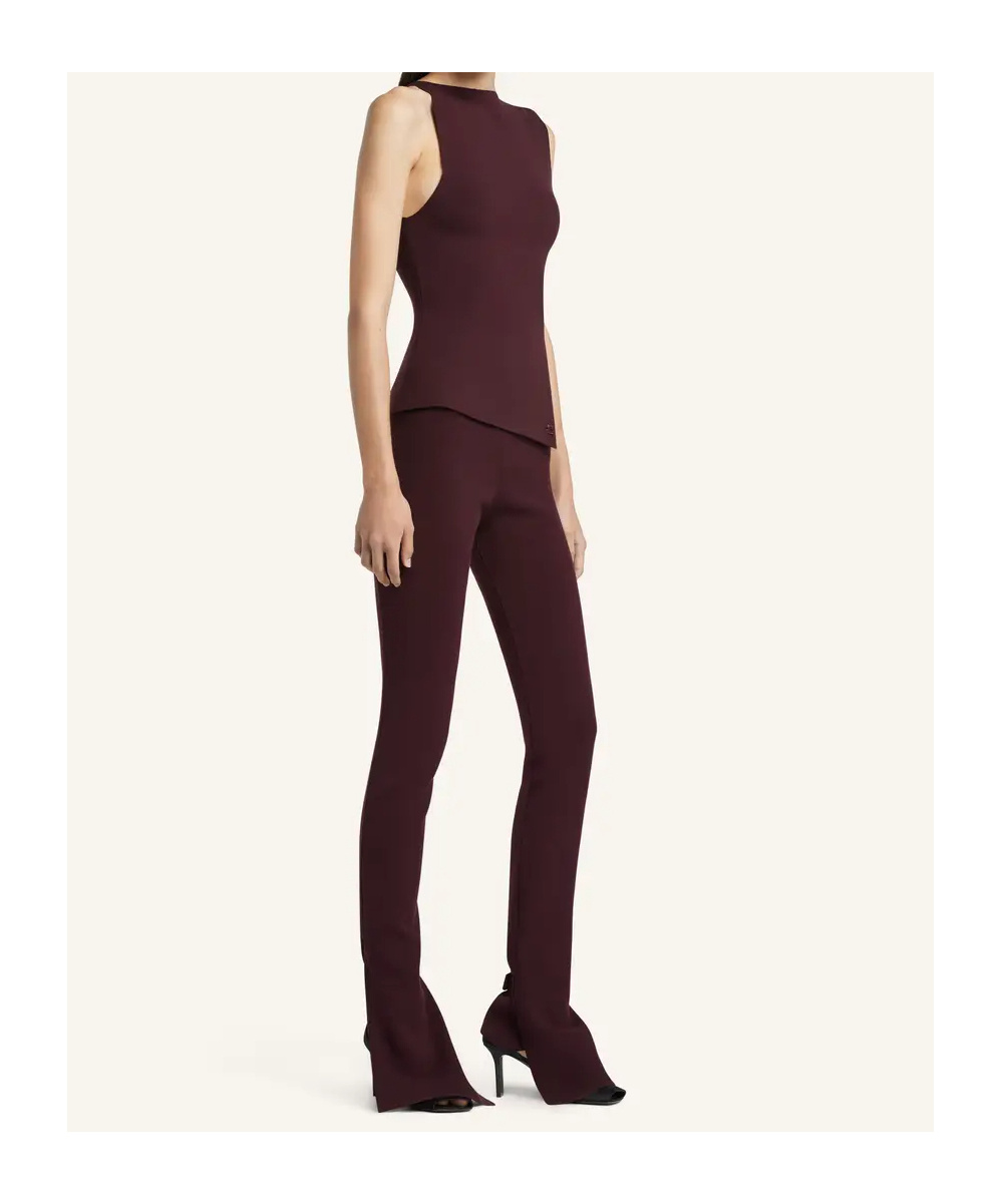 Courrèges Bootcut Interlock Trousers In Burgundy