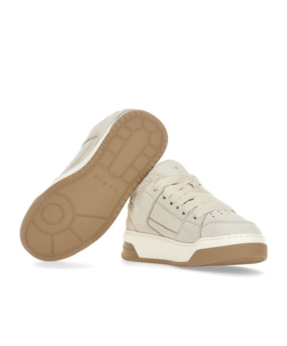 Hogan Round Toe Low-top Rubber Sole Sneakers In White