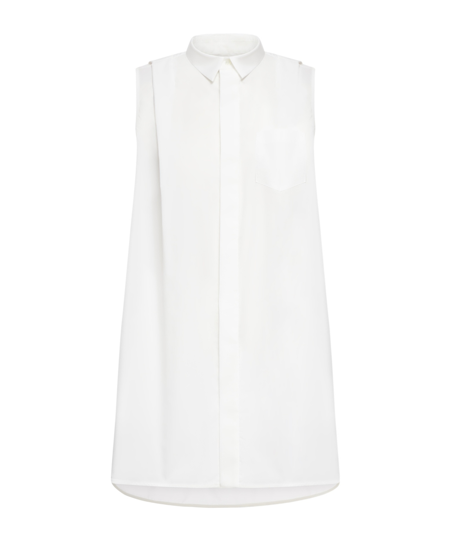 Sacai Cotton Poplin Shirt Dress In White