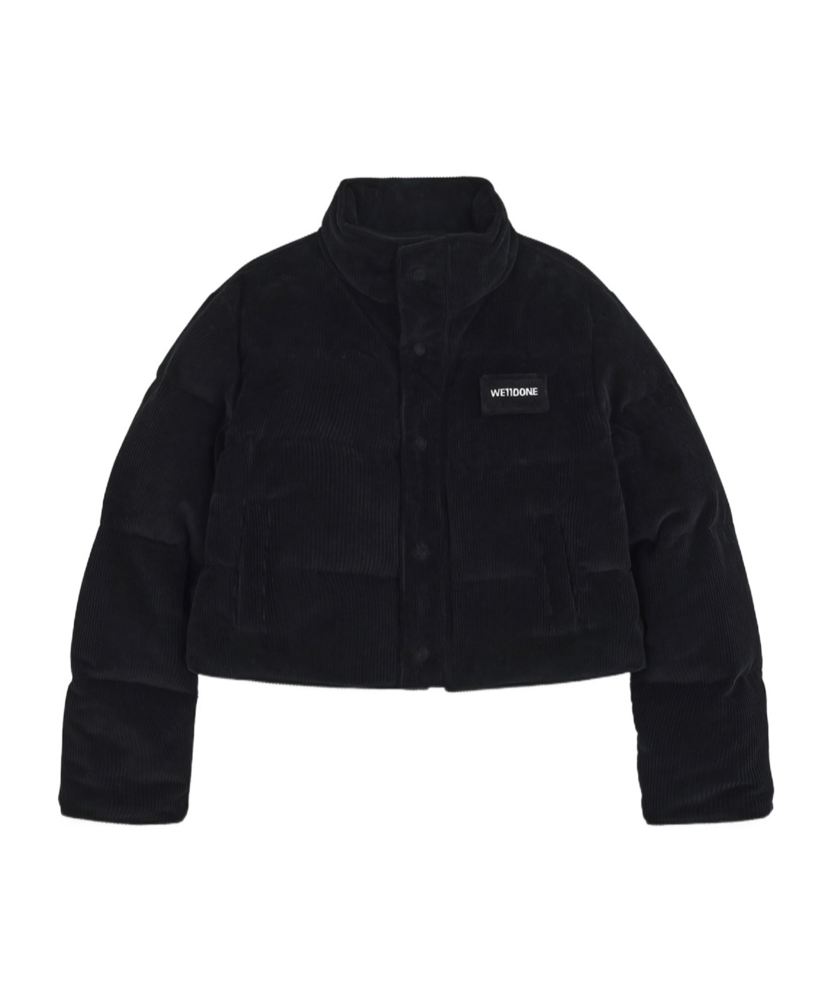 We11 Done Logo Stand-neck Down Jacket In Black
