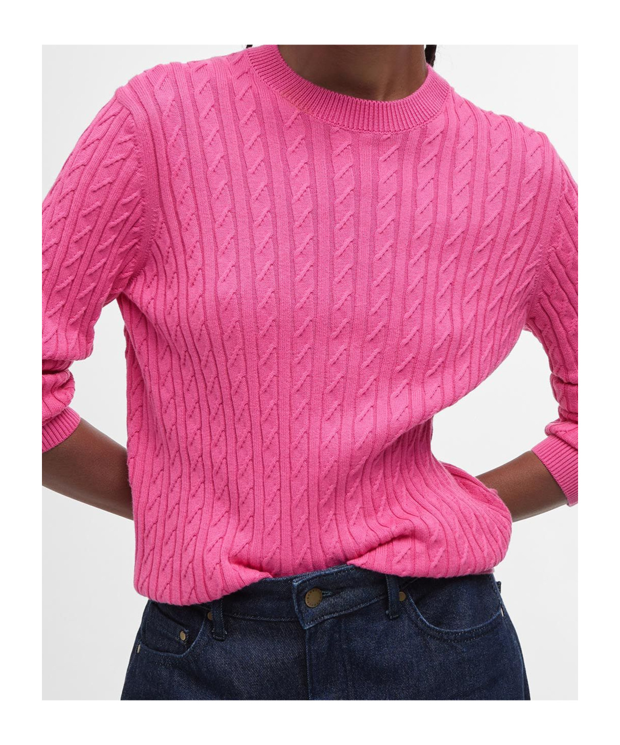 Barbour Hartland Crewneck Knitted Jumper In Purple