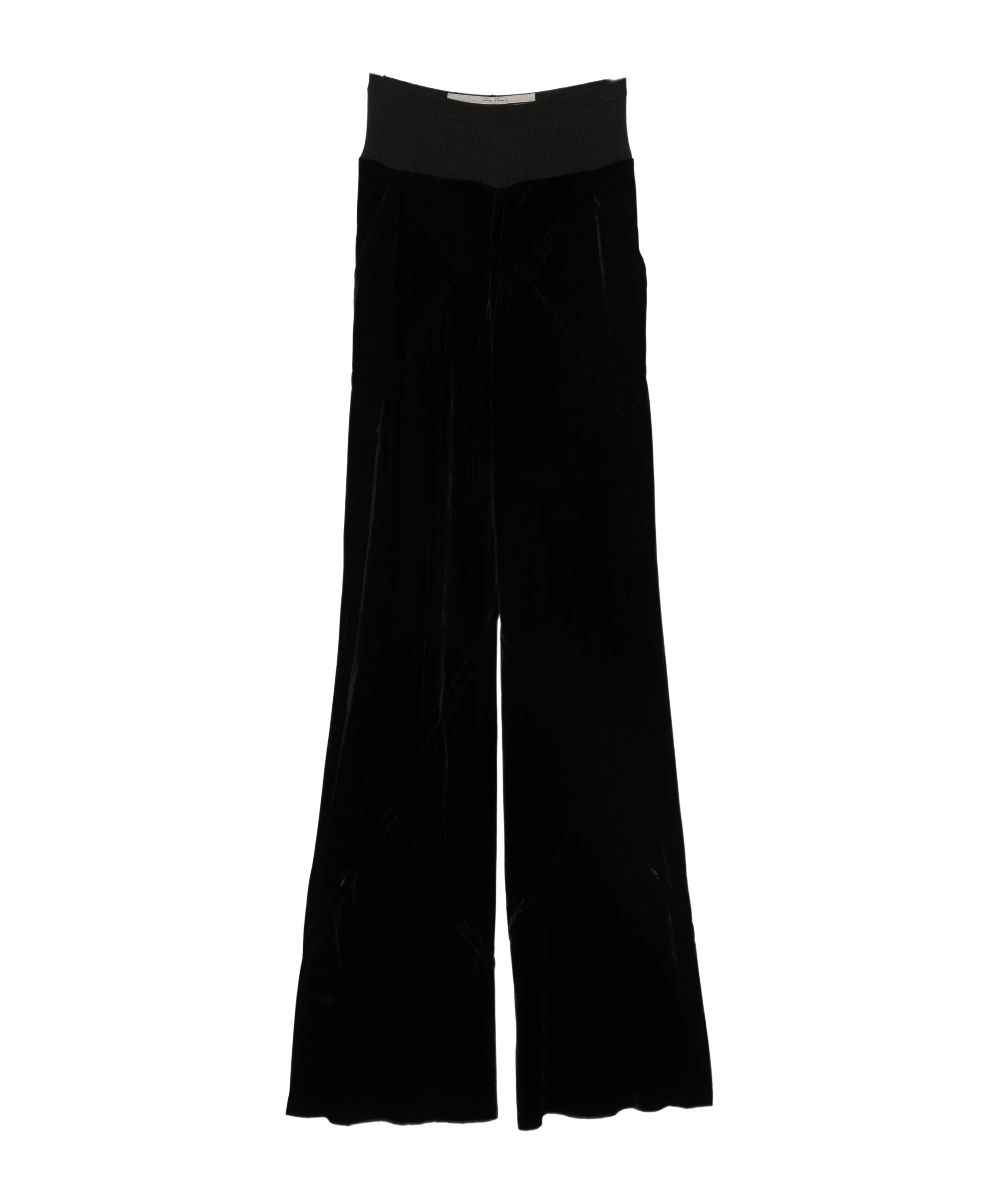 Rick Owens Velvet Panel Trousers In Black