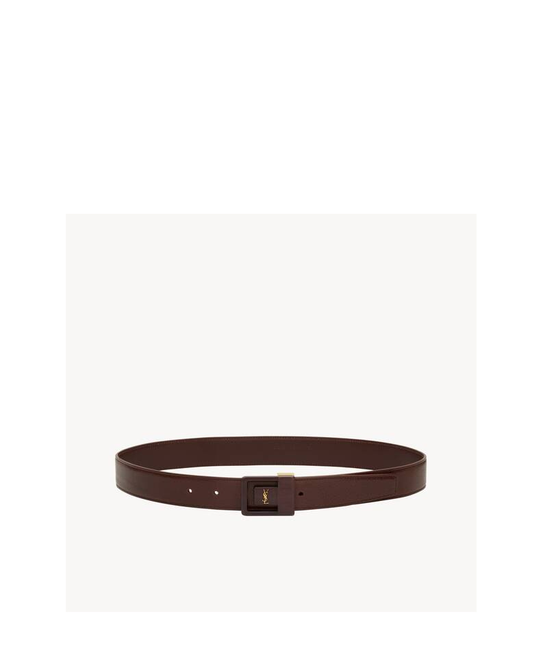 Saint Laurent La 66 Belt In Leather In Ruddy Brown/brown