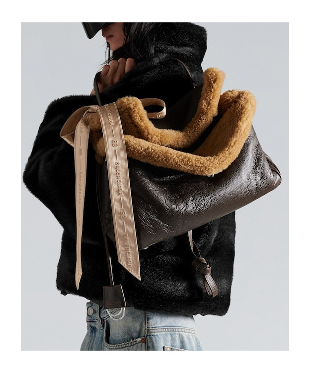 Balenciaga Women's Rodeo Handbag Medium In Brown/beige In Brown