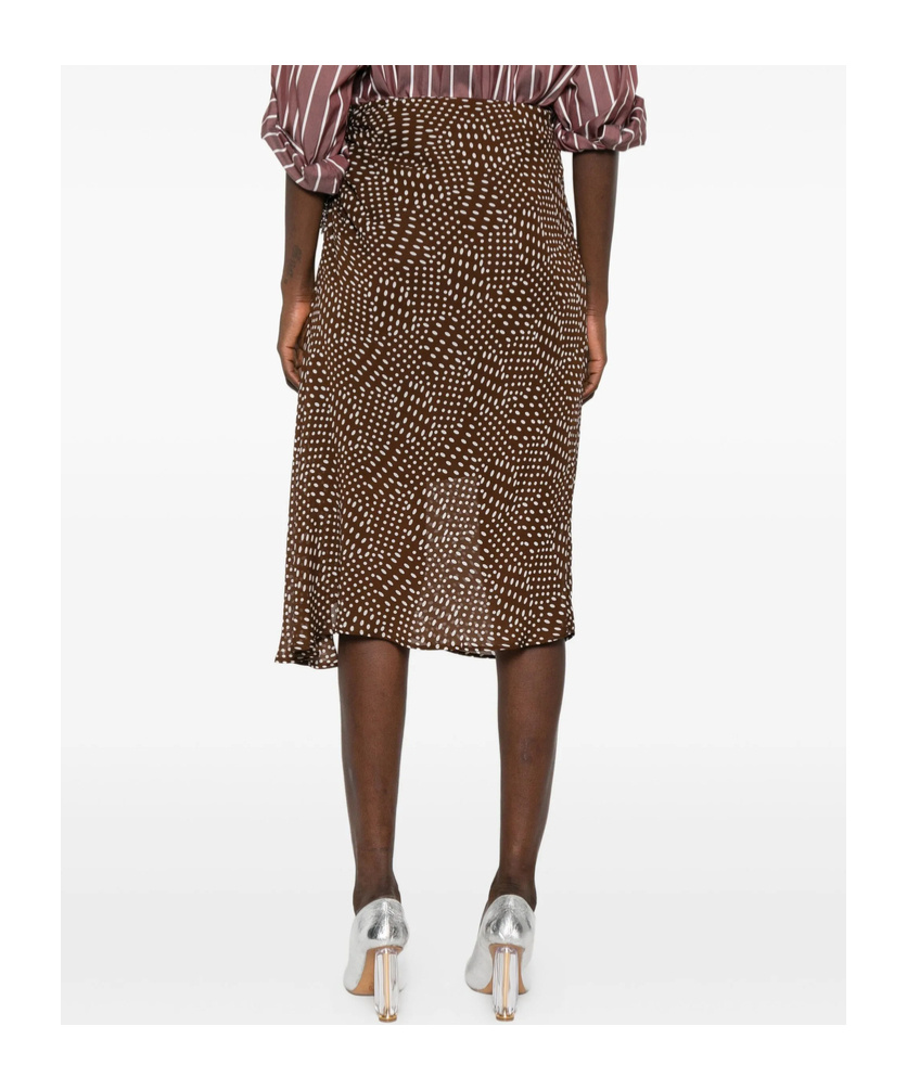 Dries Van Noten Spotted Skirt In Brown