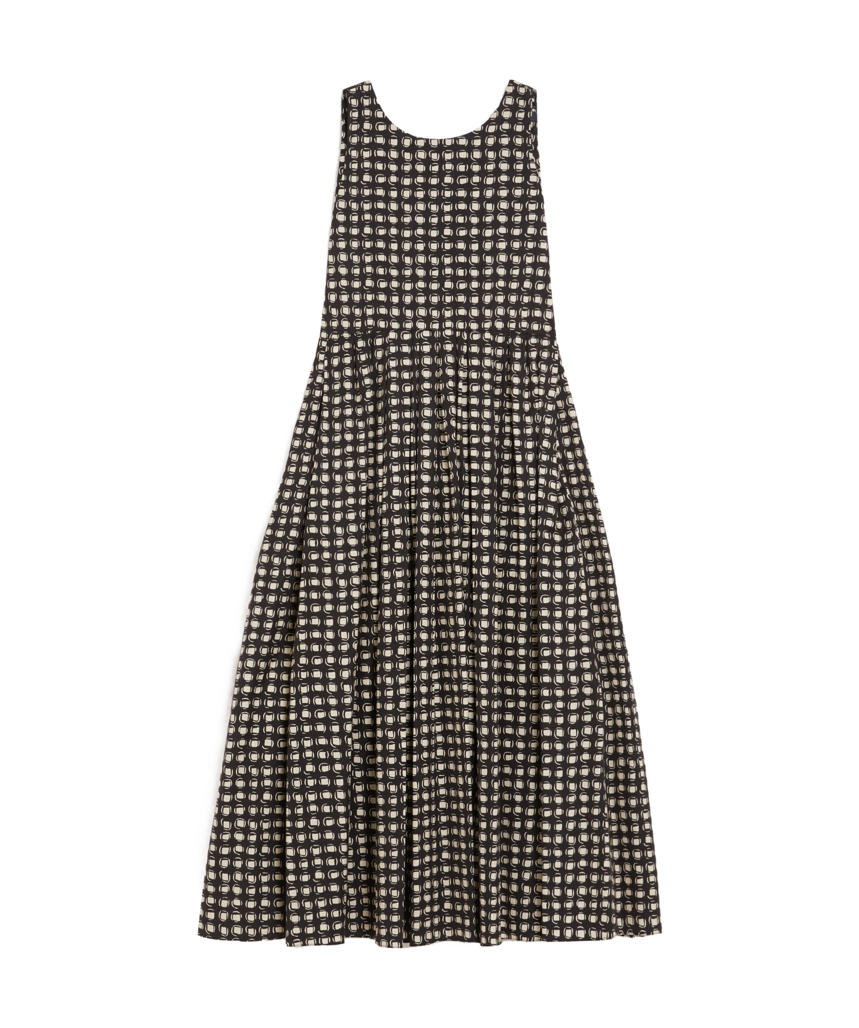 Max Mara Check Cotton Dress In Black