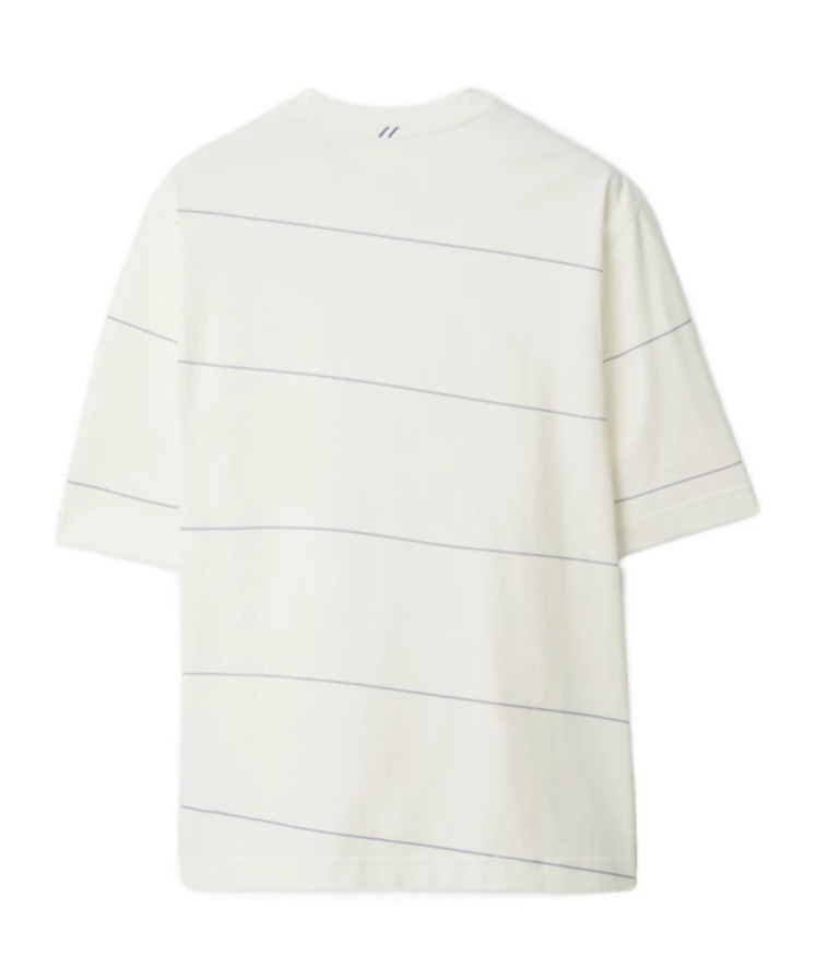 Shop Burberry Striped Cotton T-shirt In White