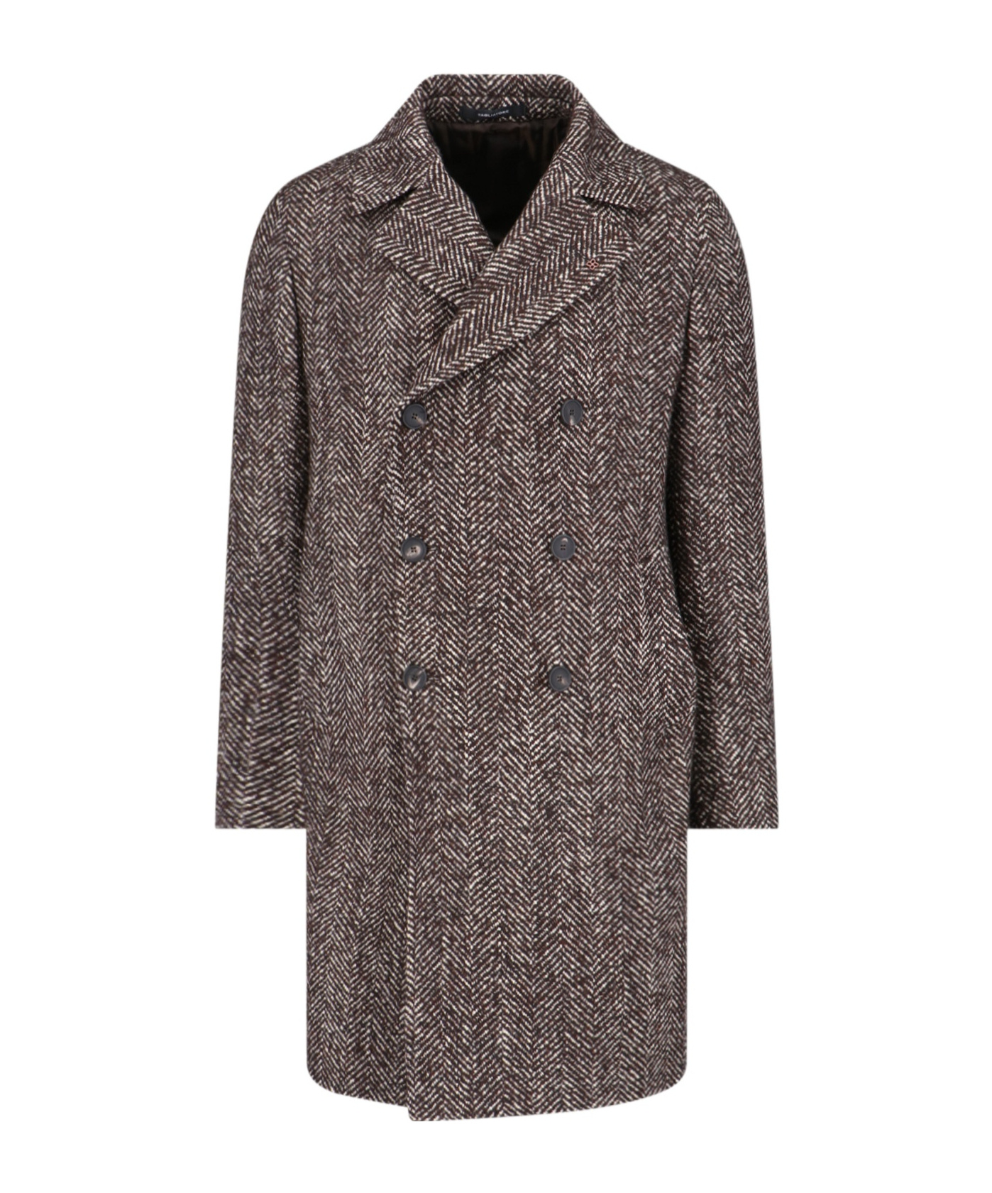 TAGLIATORE TAGLIATORE HERRINGBONE DOUBLE-BREASTED COAT