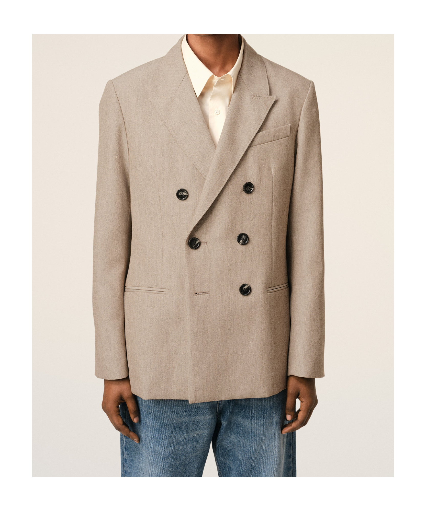 Ami Alexandre Mattiussi Double-breasted Jacket In Nude