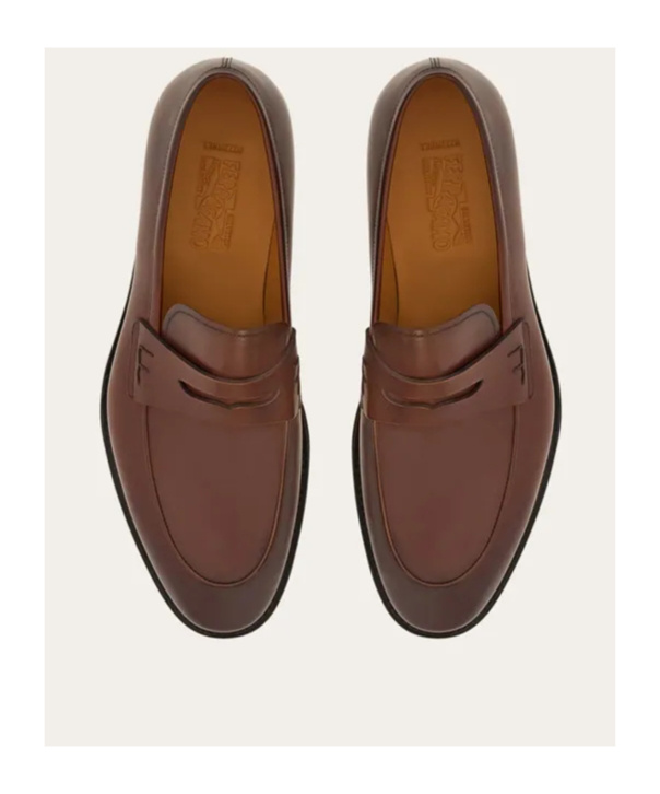 Ferragamo Man Loafers Brown Size 8.5 Calfskin In Brown