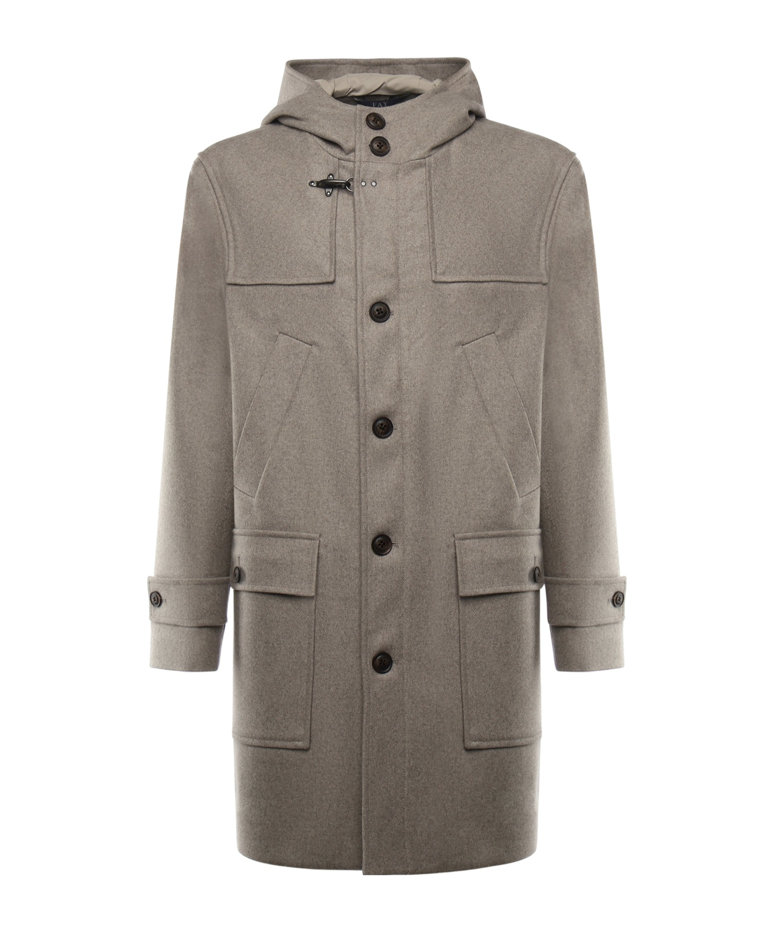 Fay Hooded Wool-blend Coat In Gray