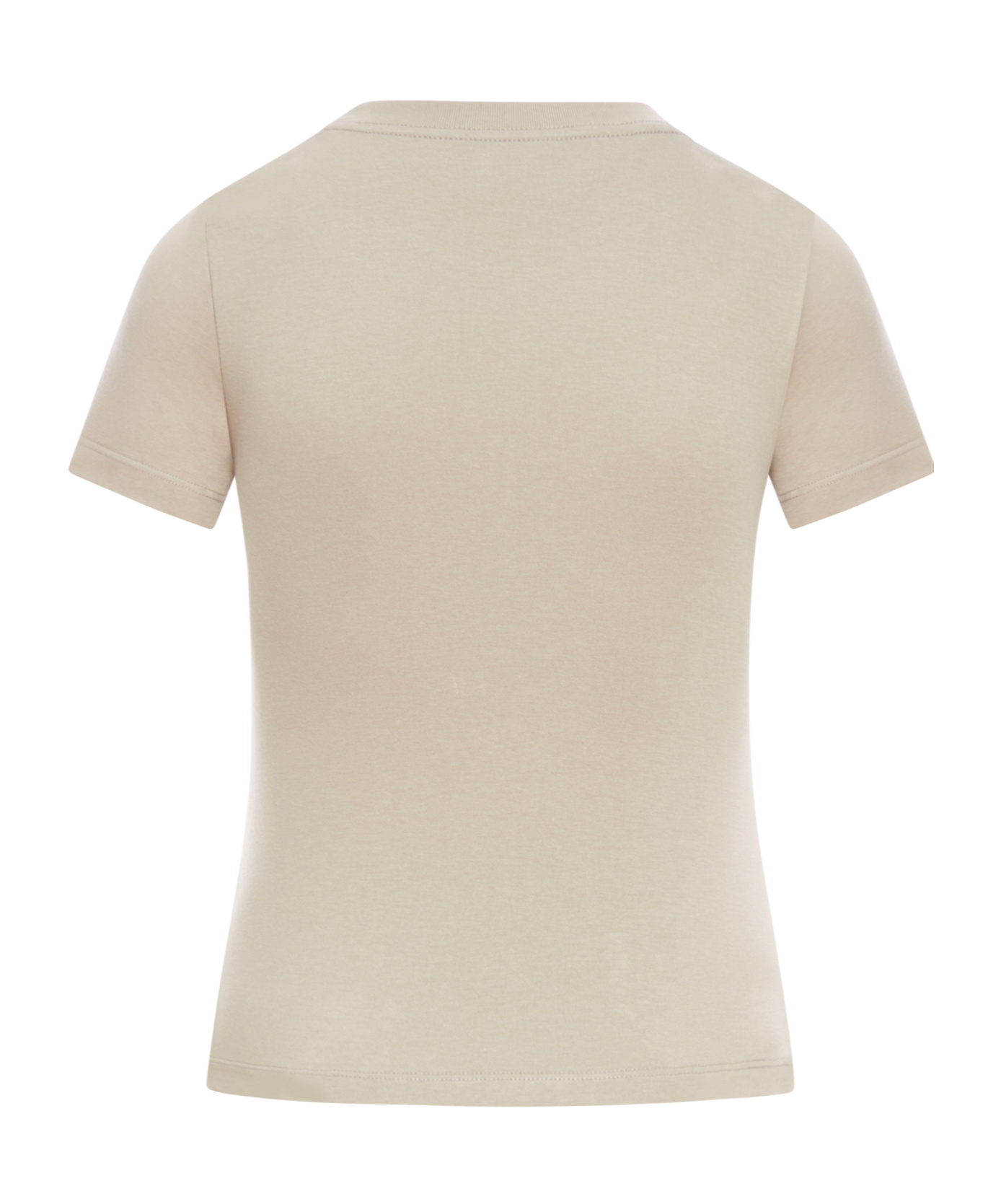 Shop Chloé Velvet Logo Crewneck T-shirt In Nude