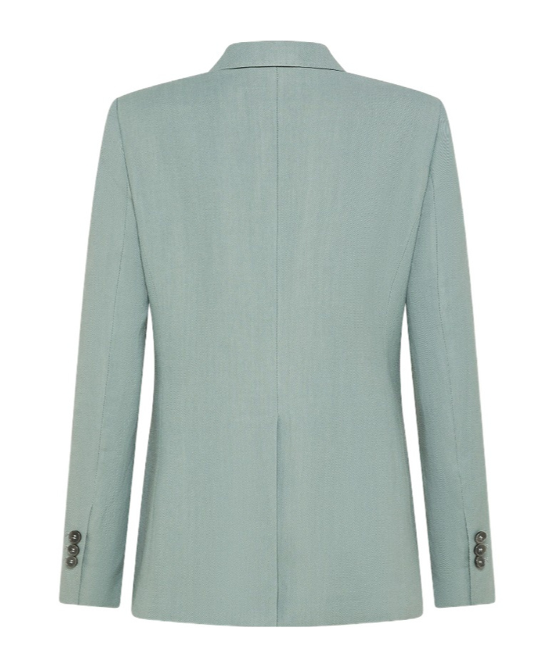 Seventy Double-breasted Jacket In Viscose Linen Crêpe