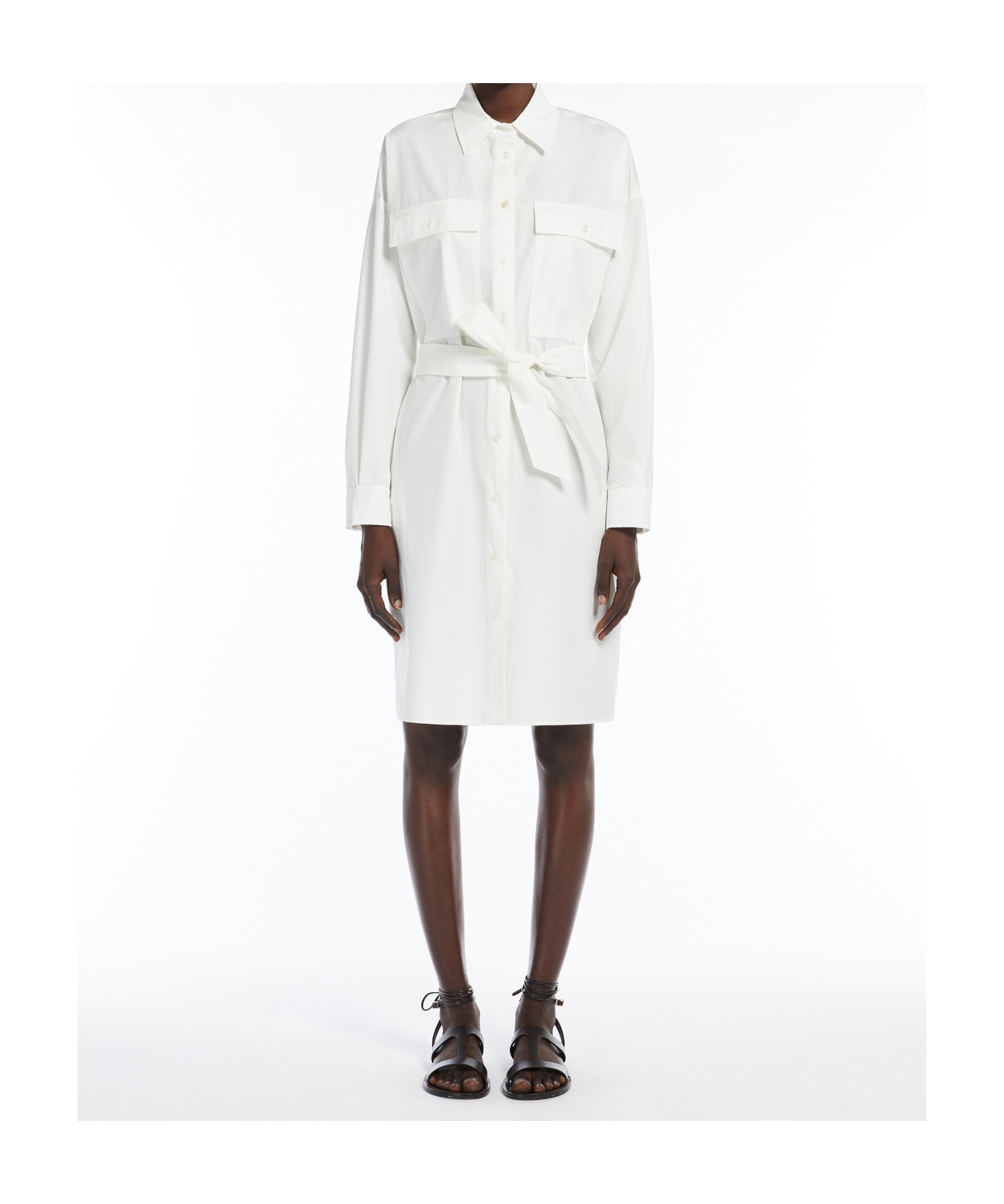 Weekend Max Mara Poplin Shirt Dress In White