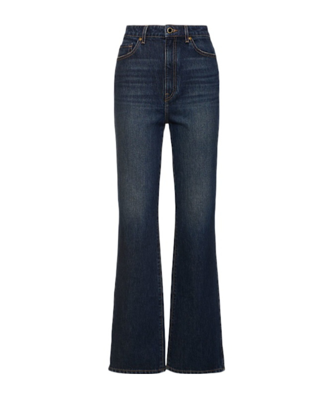Khaite Danielle High Rise Straight Jeans In Blue