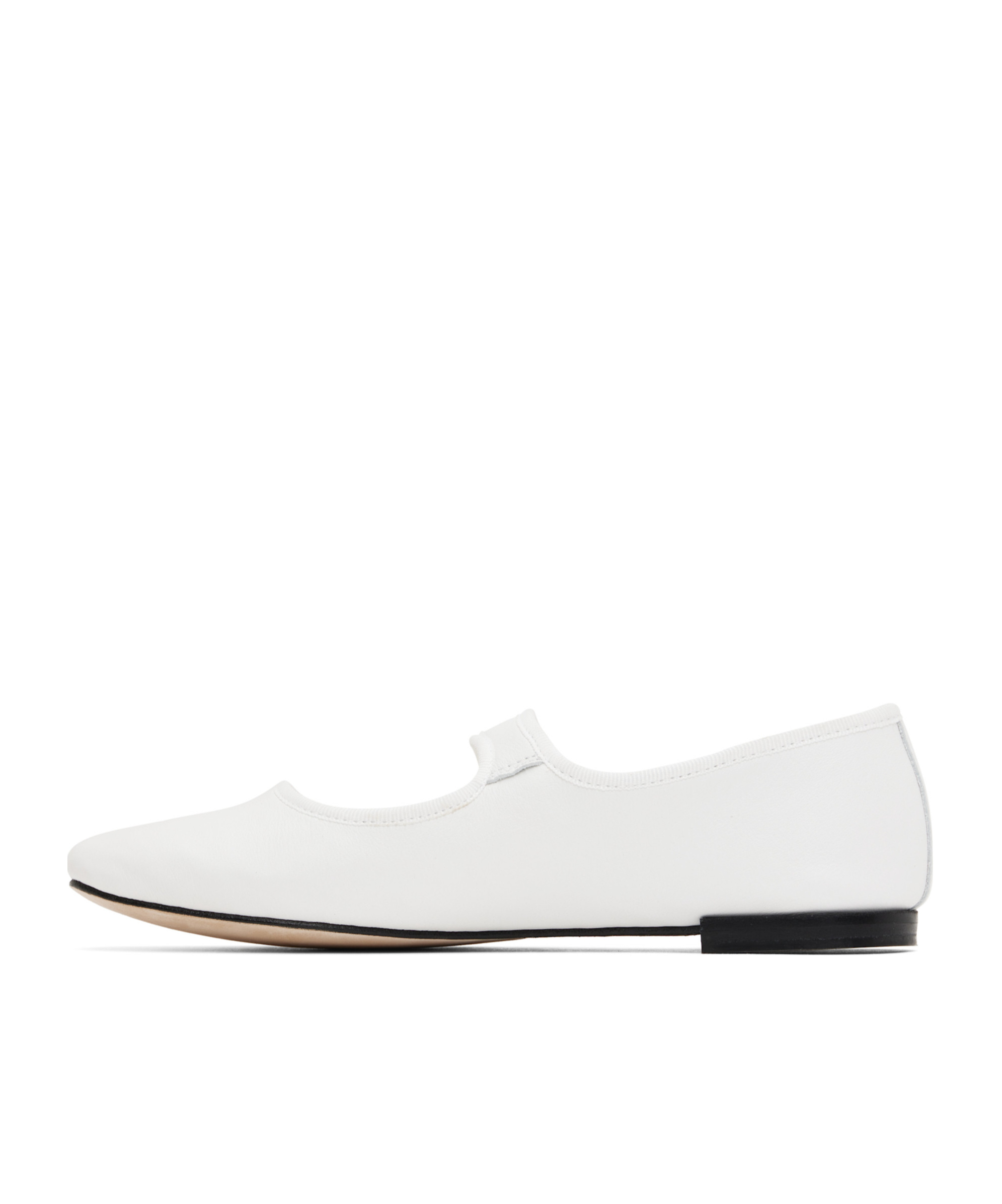 Repetto White Georgia Square Toe Mary Jane Ballerina Flats In White