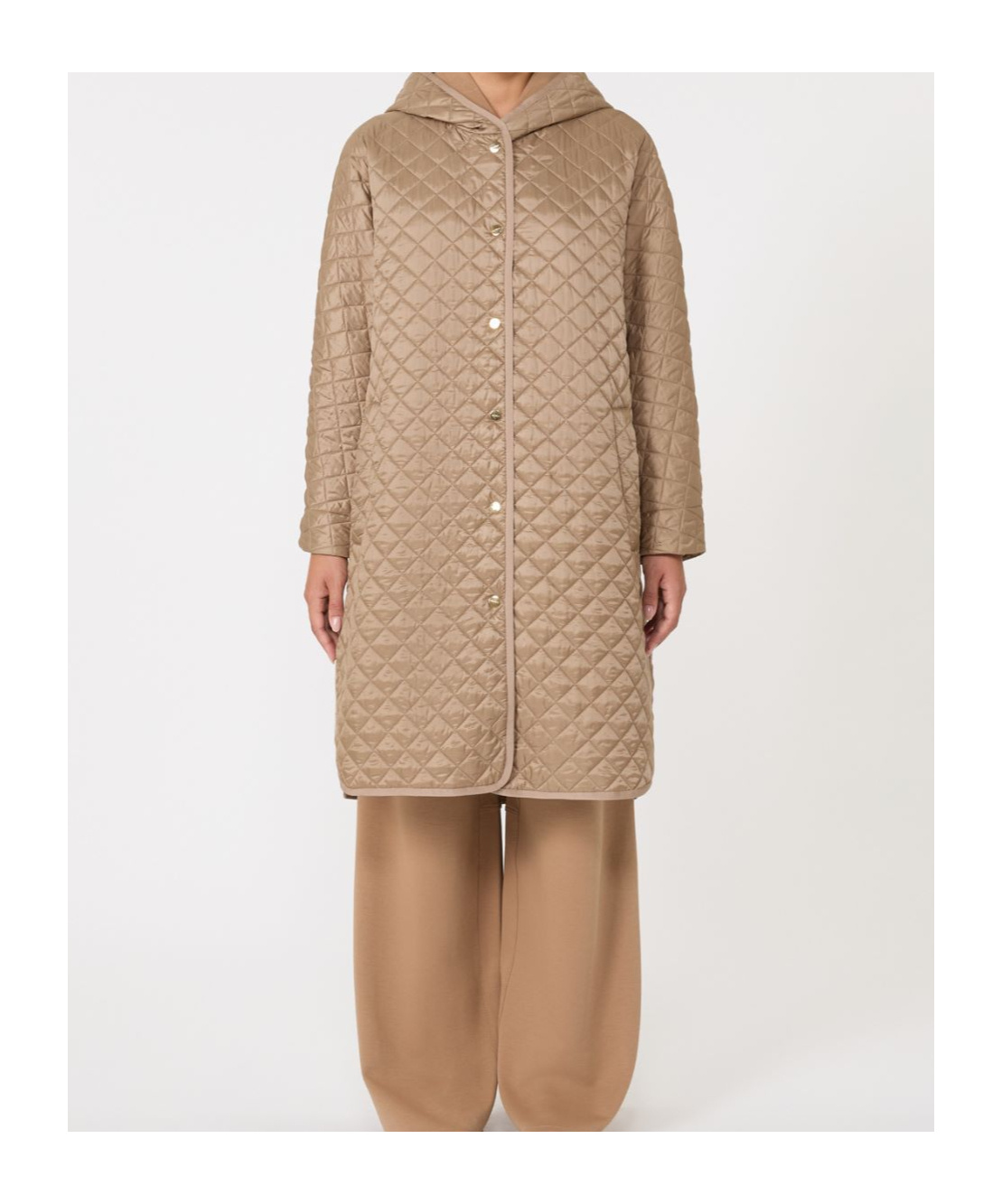 Max Mara Quilted Cotton Jacket In Brown