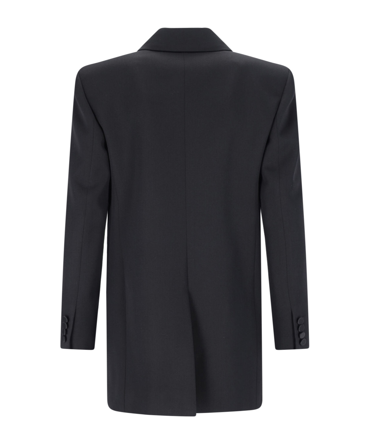 Saint Laurent Double-breasted Long-sleeved Blazer In Black
