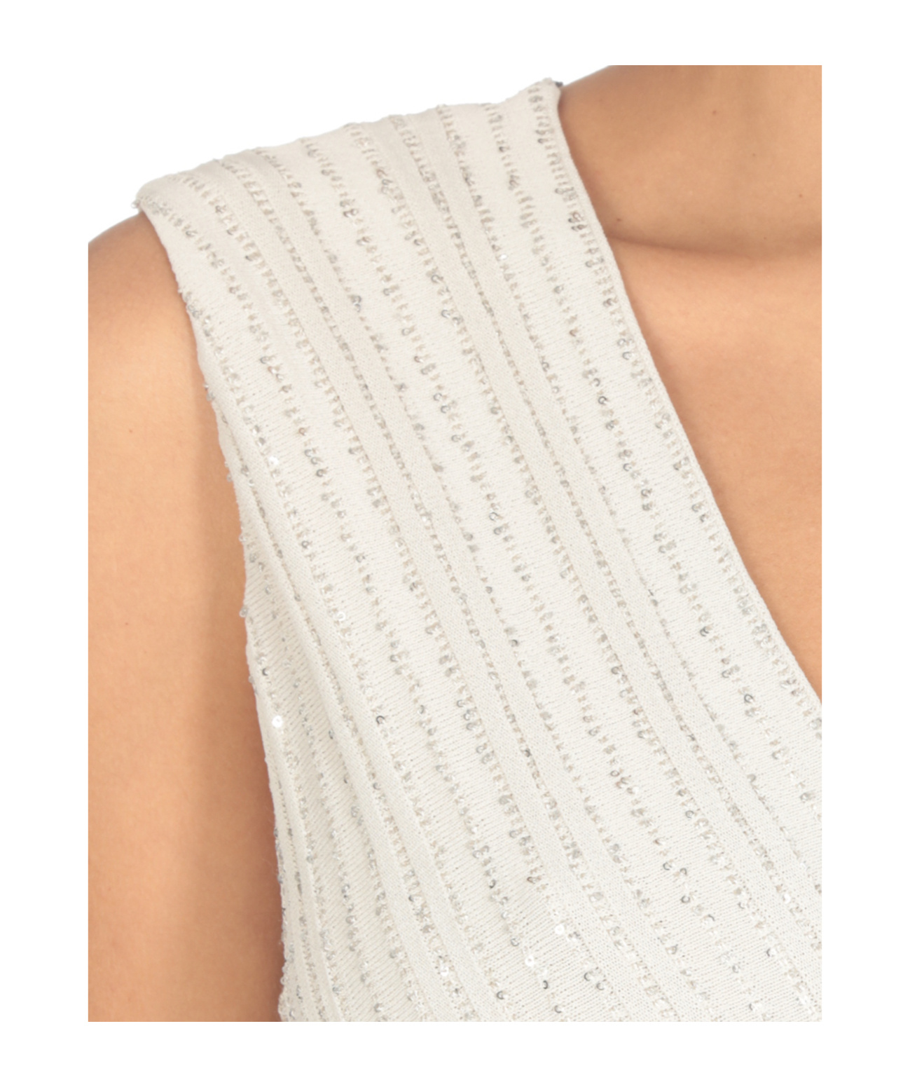 D Exterior Dress With Paillettes In Neutral