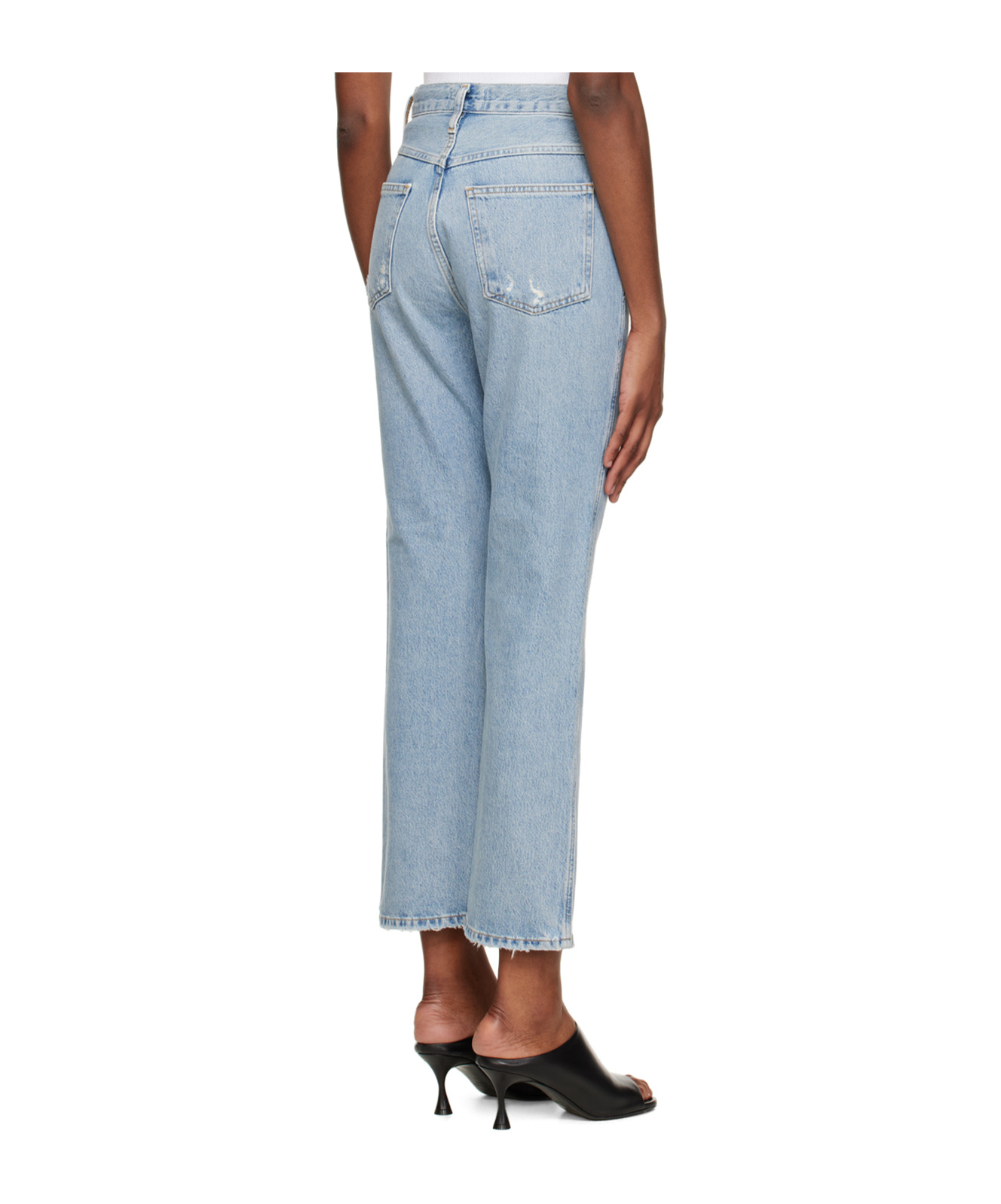 Agolde High Waist Denim Trousers In Blue