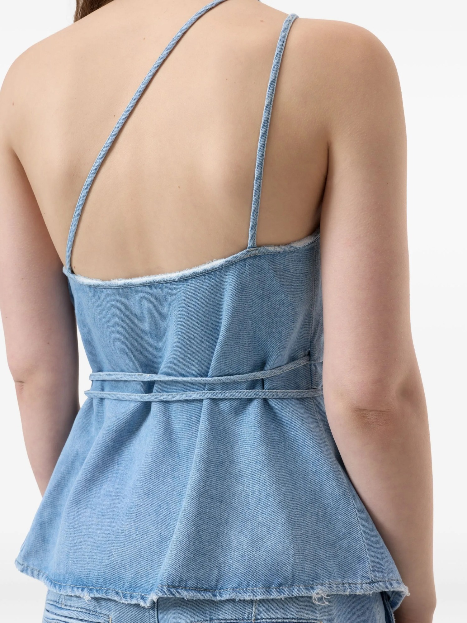 Shop Closed Wrap-design Denim Top