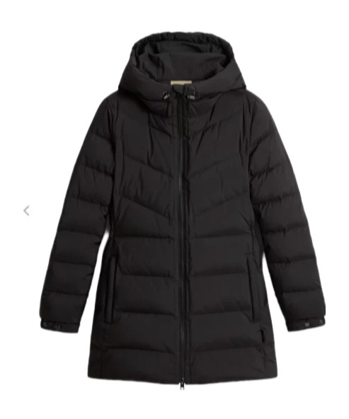Woolrich Shirley Down Jacket In Microfiber In Black