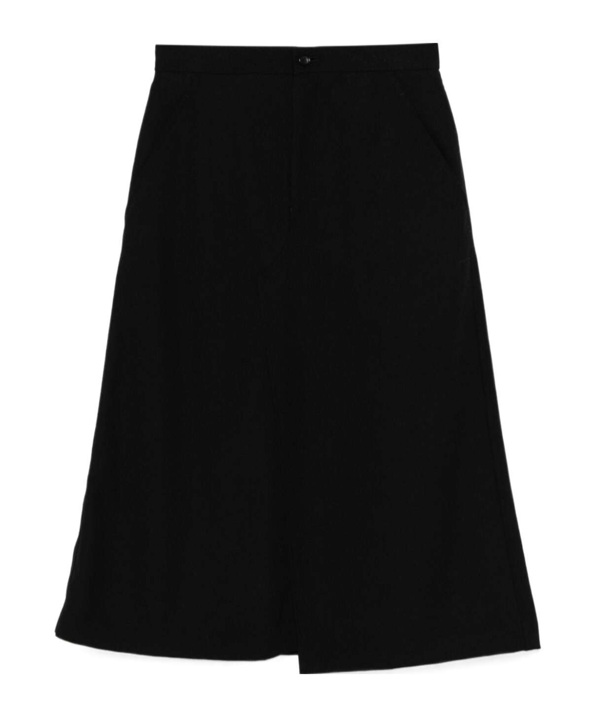 Shop Comme Des Garçons Wool Midi Skirt In Black
