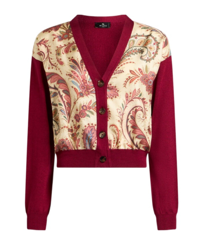 Etro Cropped Cardigan With Printed Insert