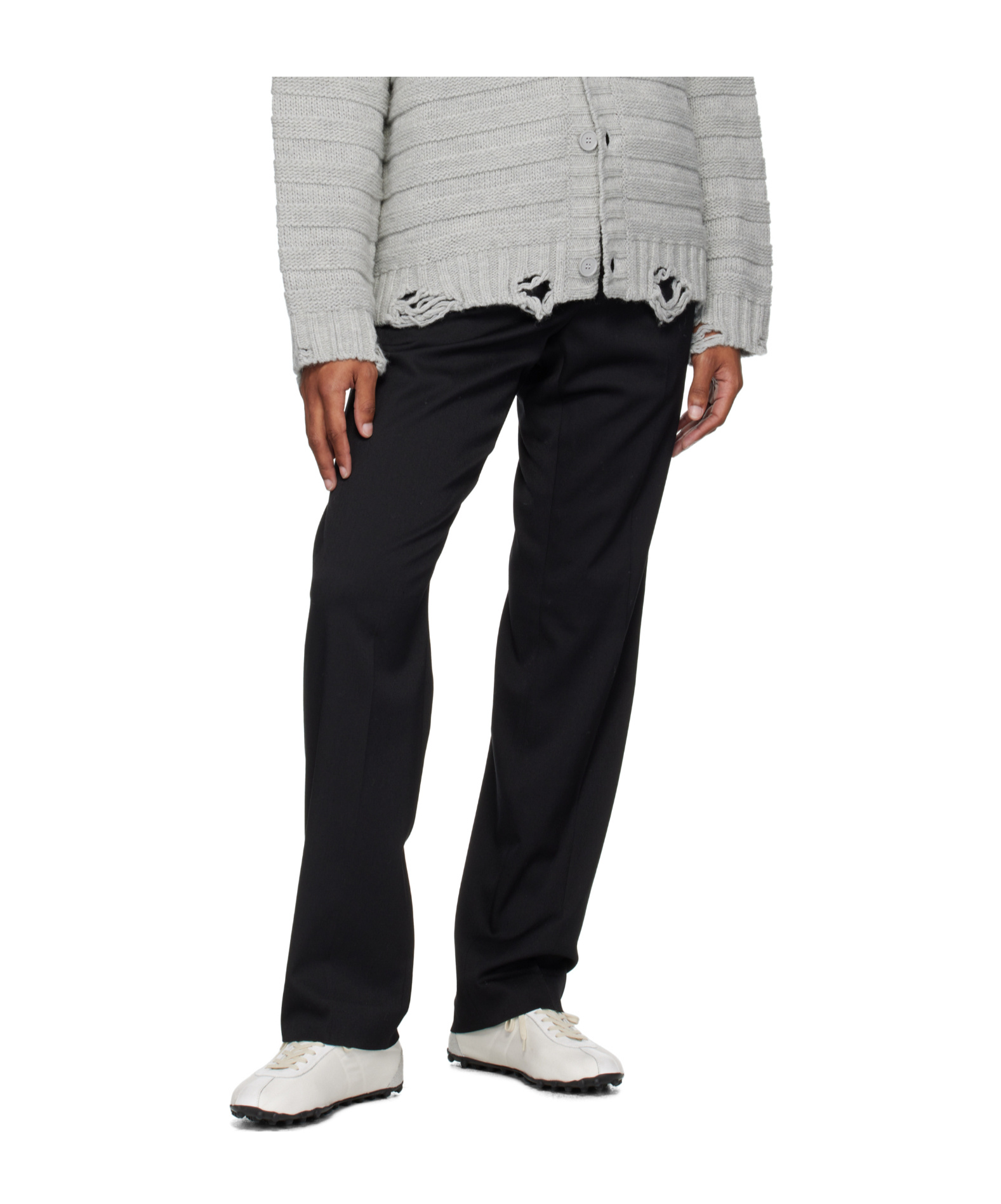 Mm6 Maison Margiela Belt Loops Slacks In Black
