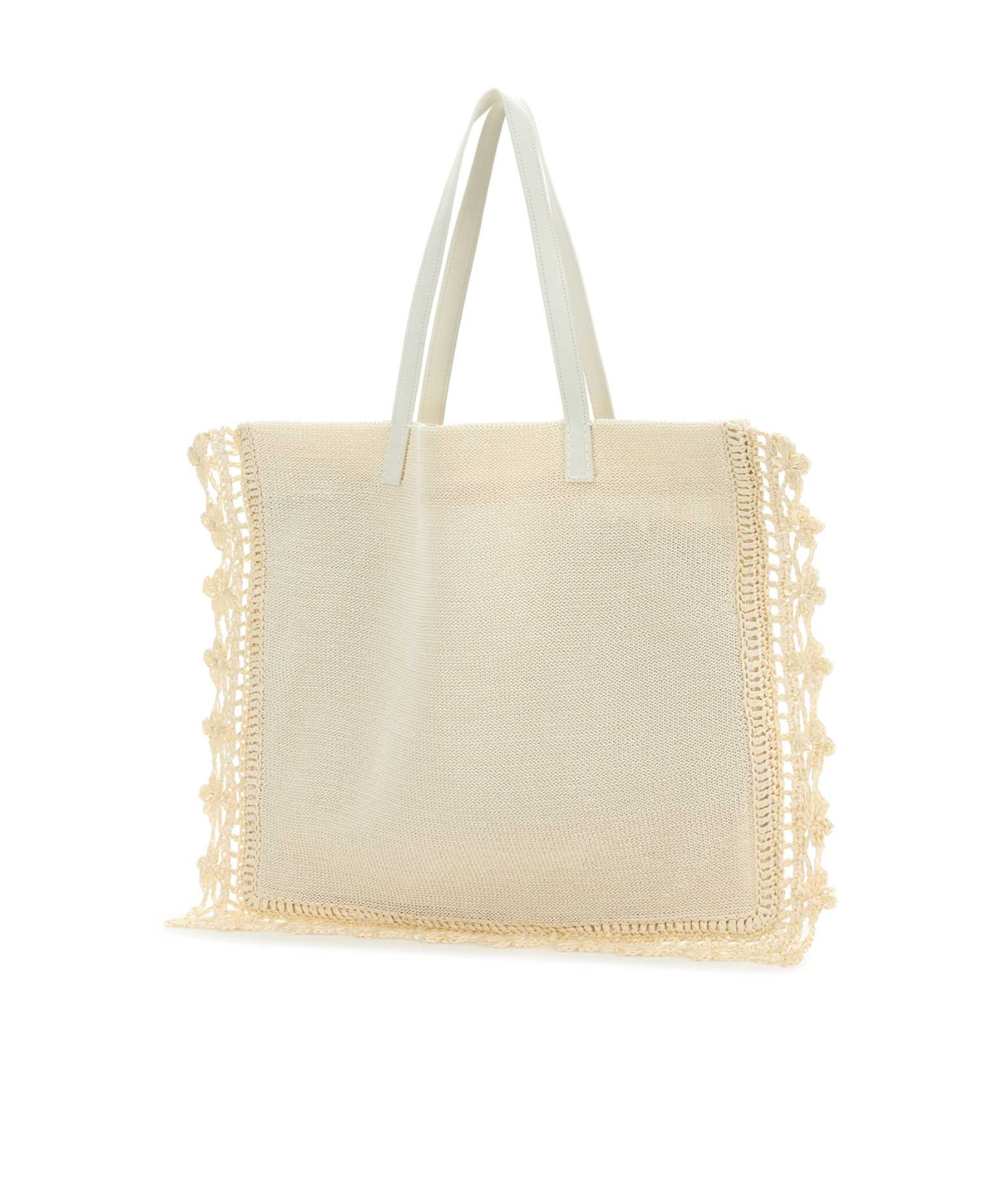 Jw Anderson Ivory Crochet Shopping Bag In Nude
