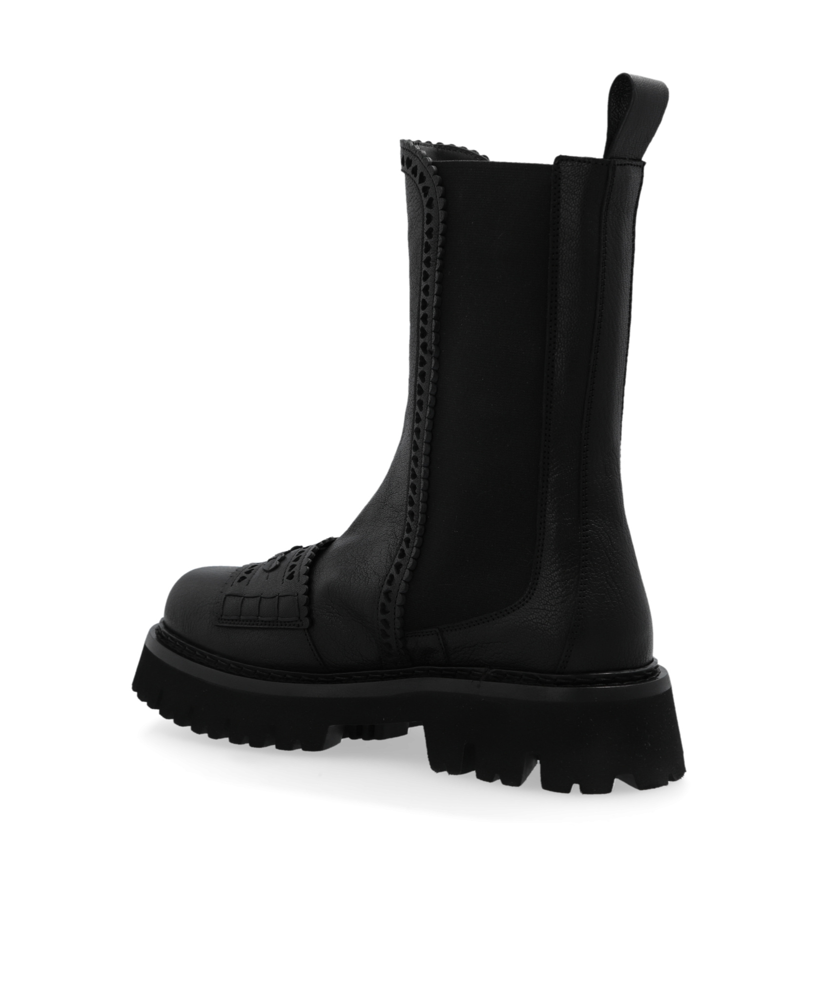 Moschino Heart-motif Boots In Black
