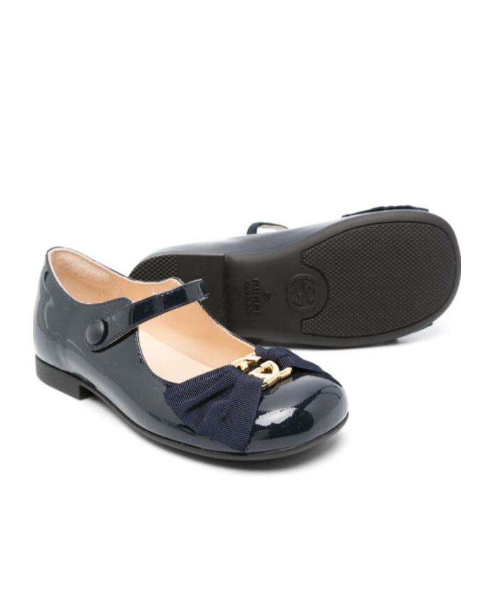 Gucci Round Head Ballet Shoes In Black