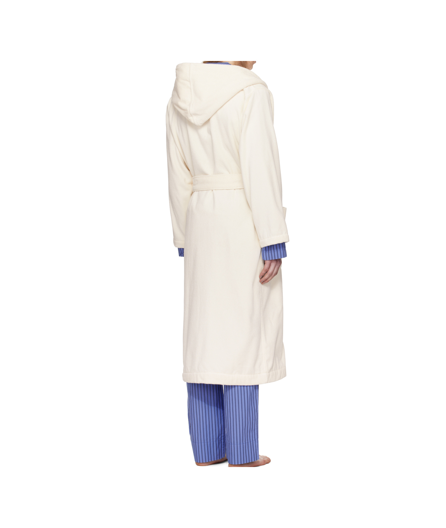 Tekla Off-white Terry Hooded Bathrobe In Neutral