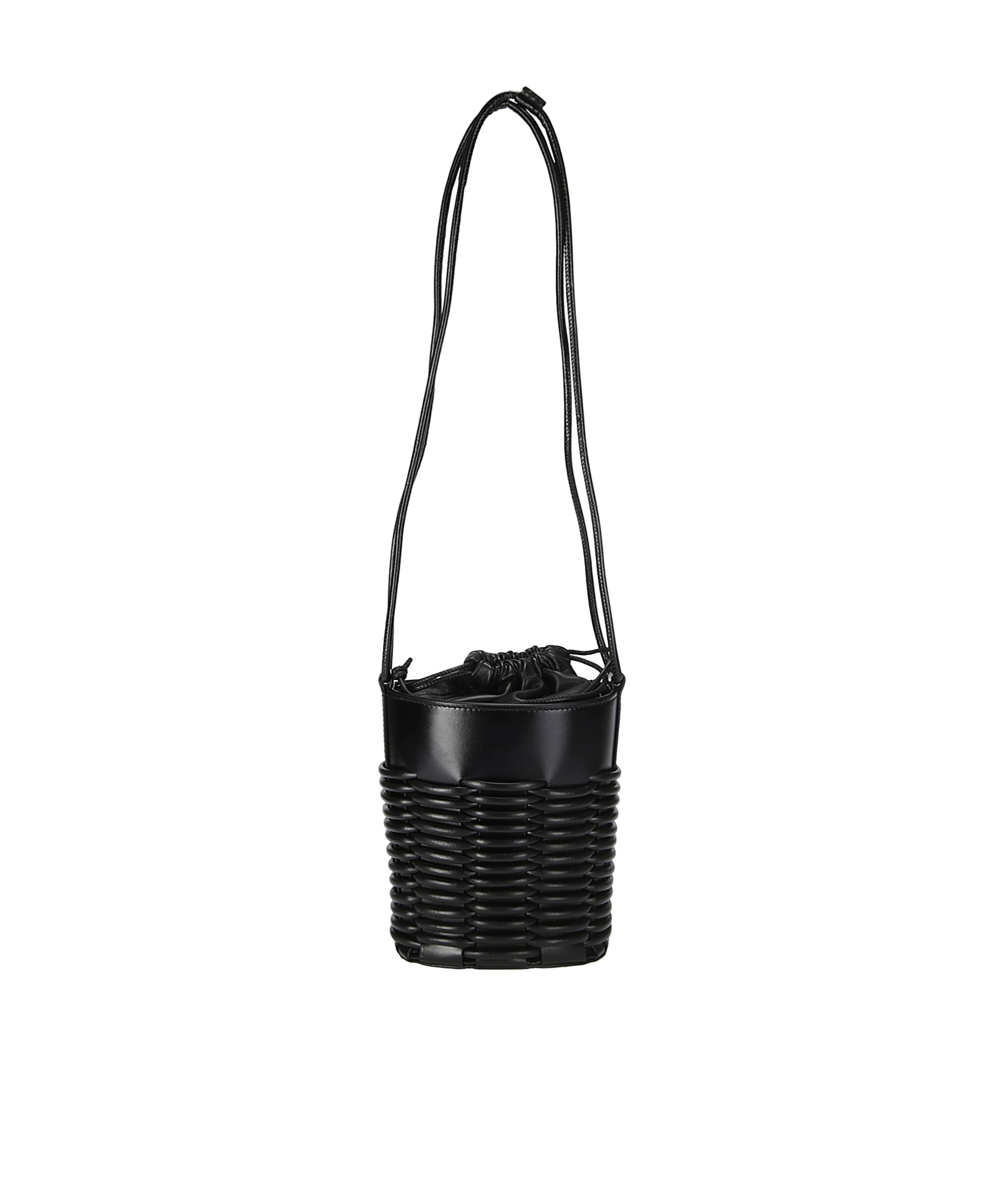 Hereu Woven Design Bucket Bag In Black