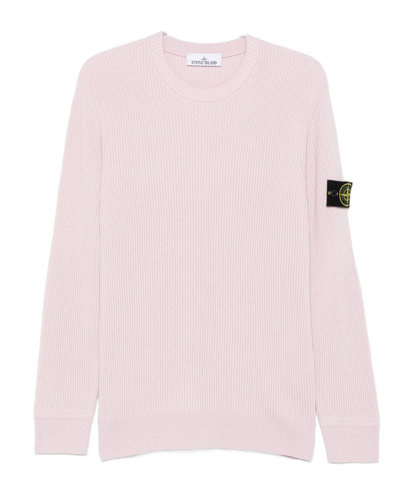 Stone Island Pink 5100053 Full Rib Rws Wool Sweater In Pink