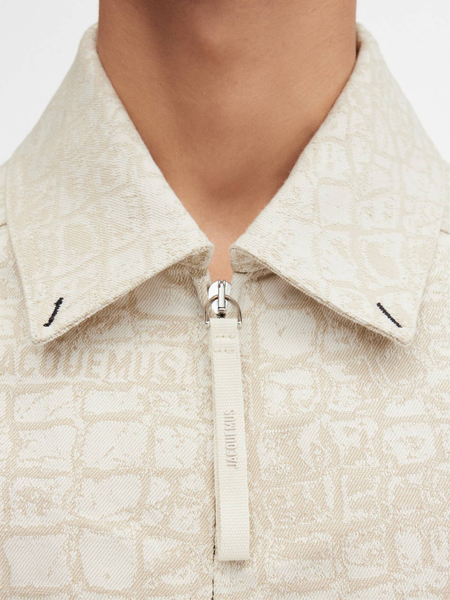 Jacquemus Long-sleeved Denim Jacket In Nude