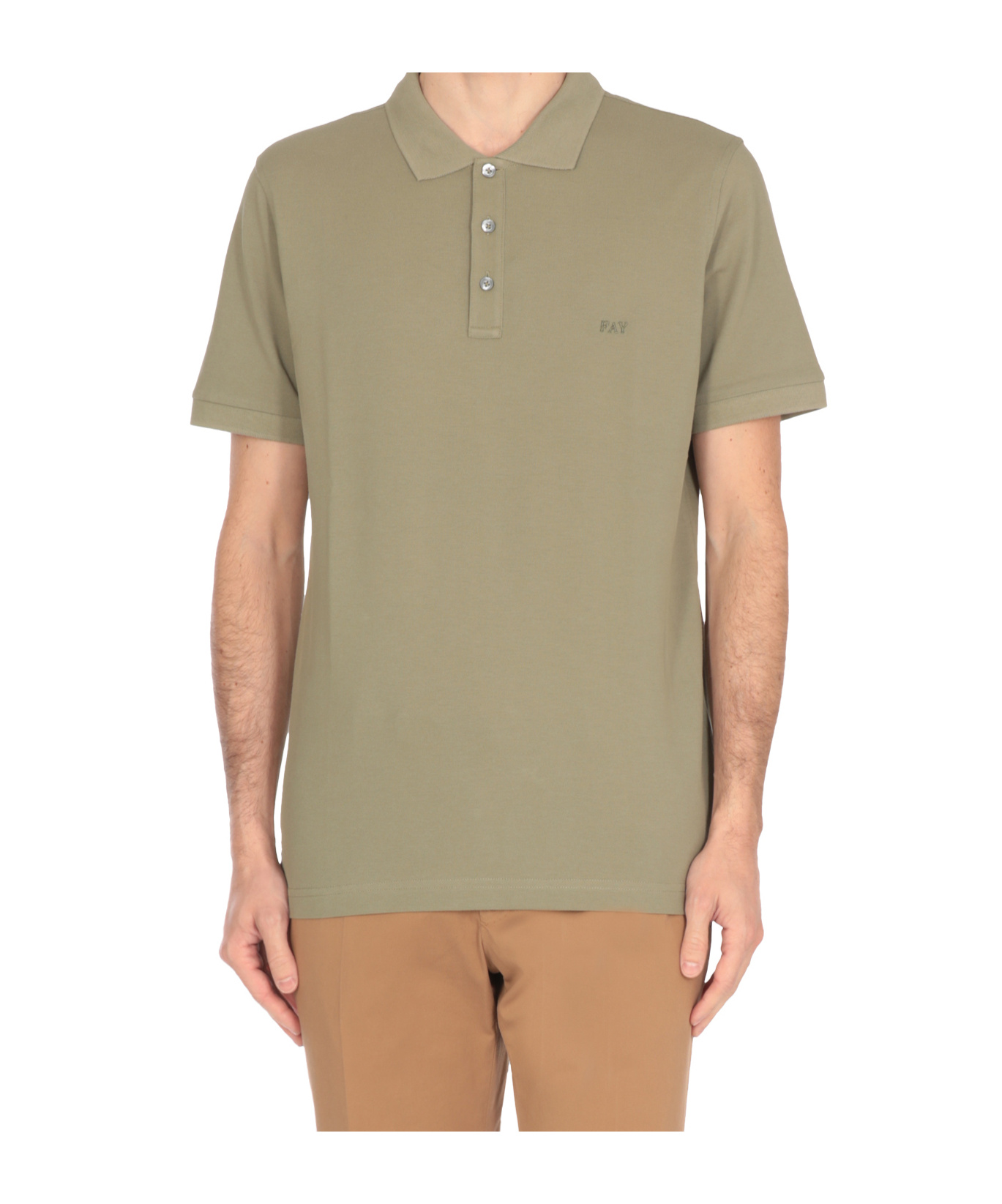 Fay Polo T-shirt In Gray