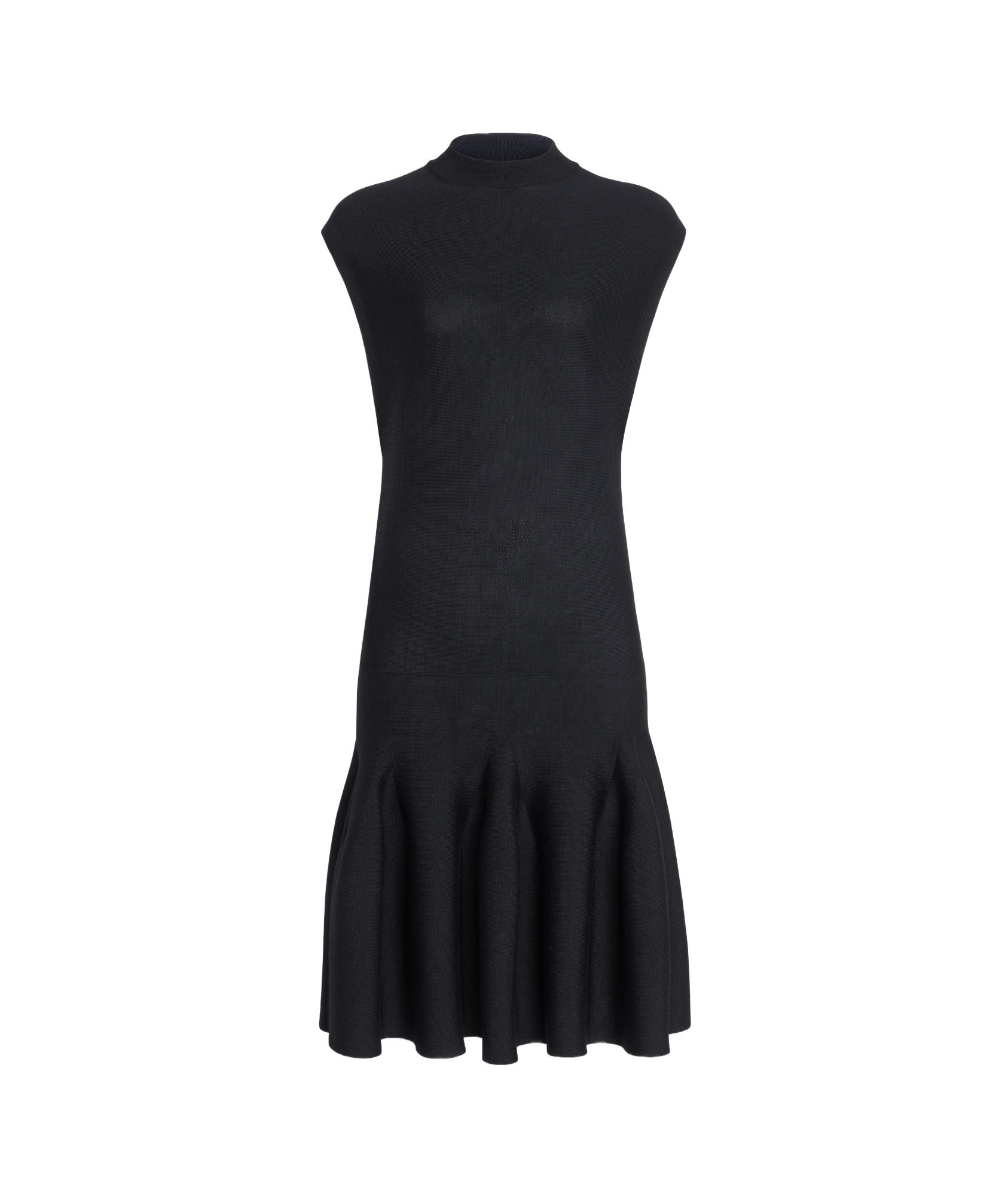 Alaïa Wool Dropped-waist Mini Dress In Black