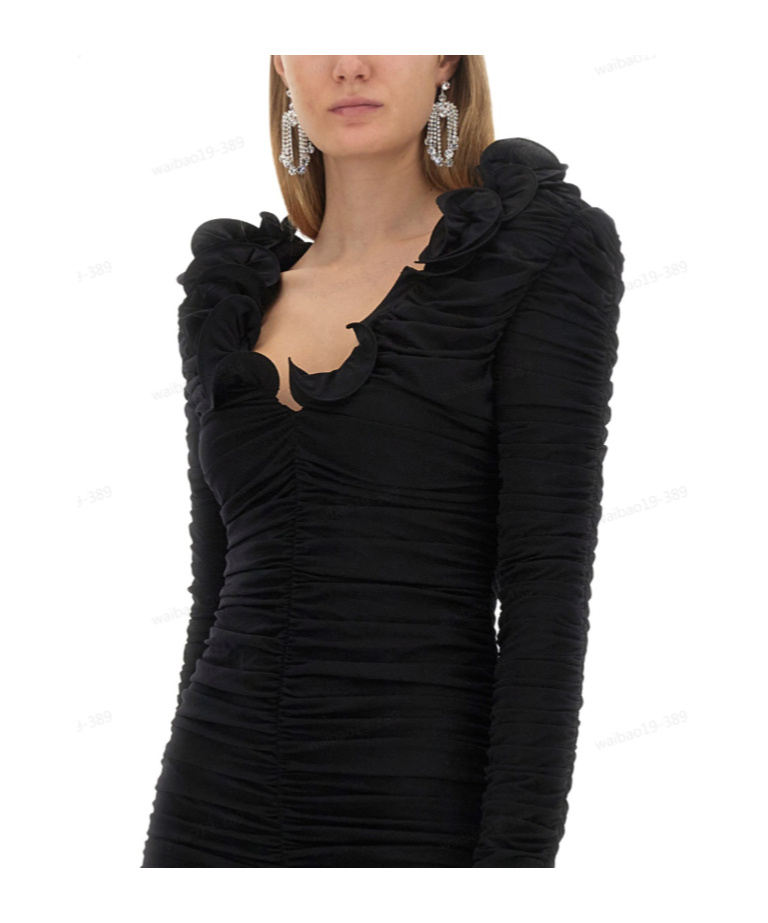 Magda Butrym Women's Dress With Ruffles In Black