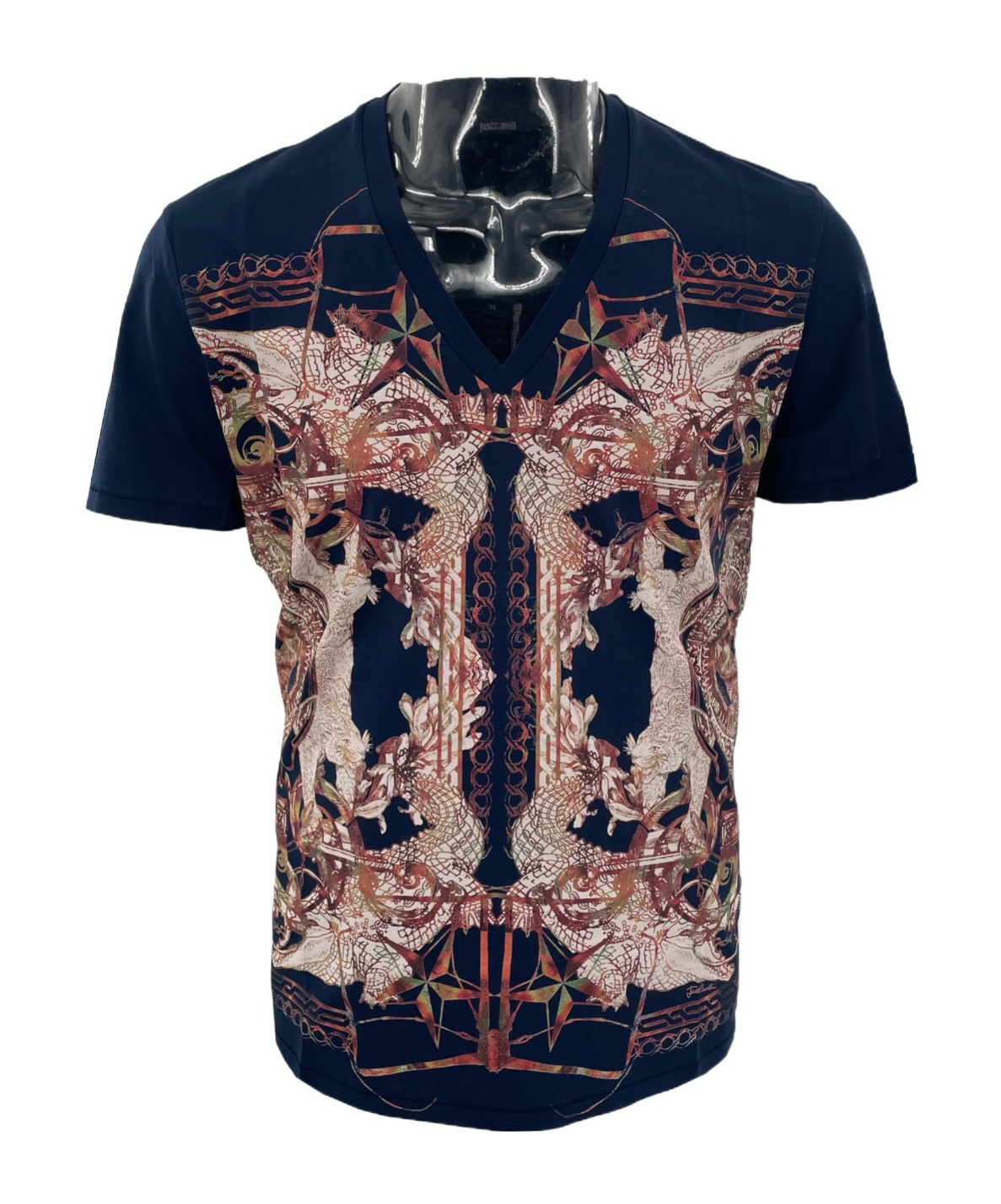 Just Cavalli Pattern Printed Short-sleeved T-shirt In Black